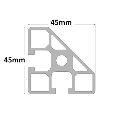 10-4545MC-0-48IN MODULAR SOLUTIONS EXTRUDED PROFILE<br>45MM X 45MM MITER CORNER, CUT TO THE LENGTH OF 48 INCH